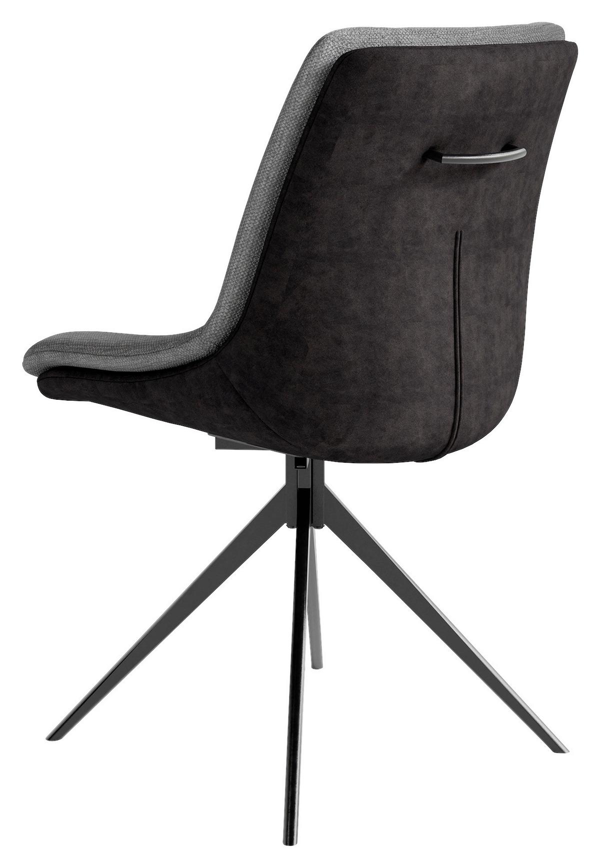 Stuhl-Set Phoenix - Hellgrau/Schwarz, MODERN, Textil/Metall (50/88/62cm) - MID.YOU
