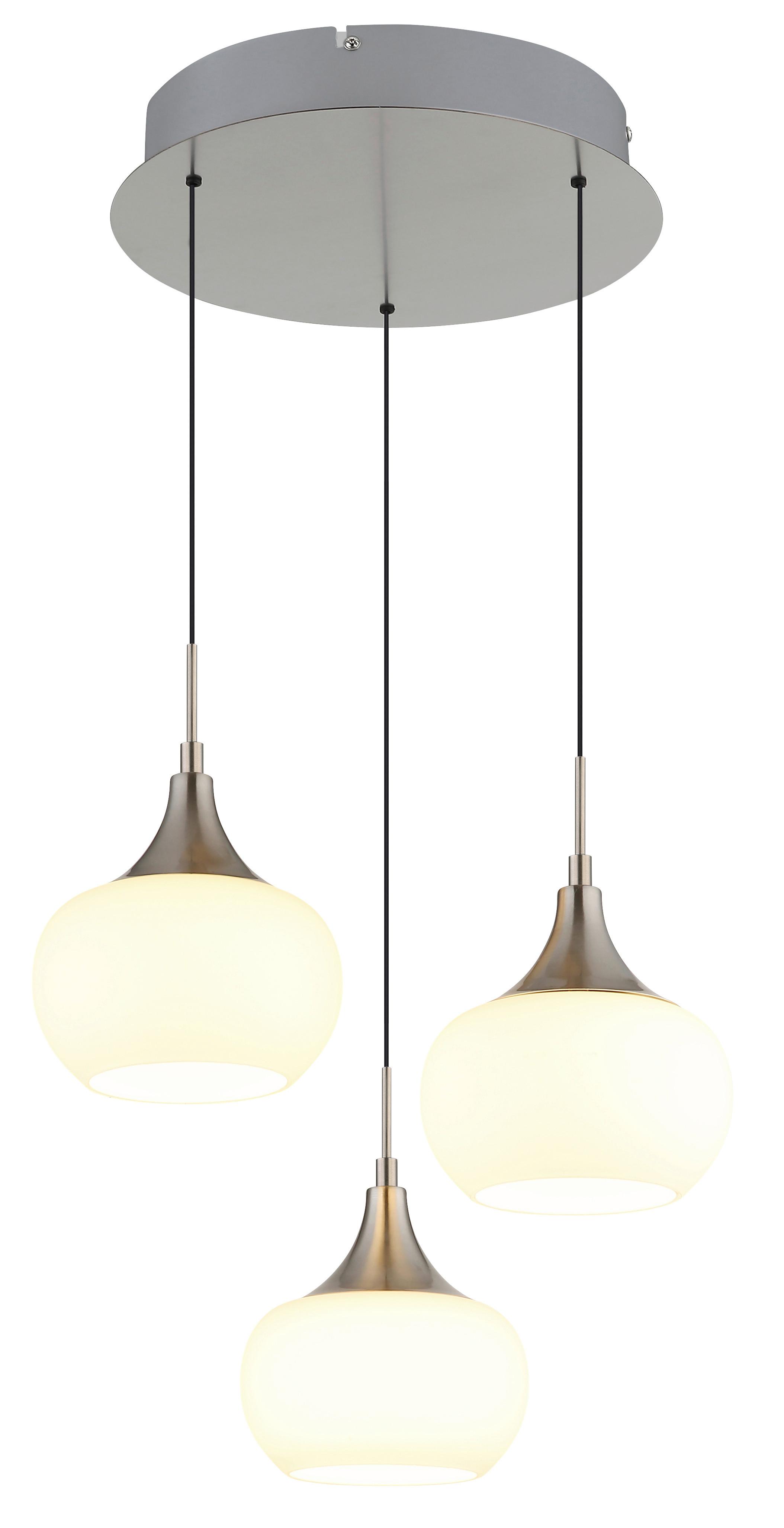 Hängeleuchte Lui 230W, DxH: ca. 37x150 cm - Opal/Schwarz, Design, Glas/Kunststoff (37/150cm) - Globo