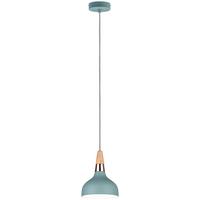 Hängeleuchte Juna H: 172,5 cm 1-flammig, Mintgrün, dimmbar - Mintgrün/Kupferfarben, Design, Holz/Metall (16/16/172,5cm) - Paulmann