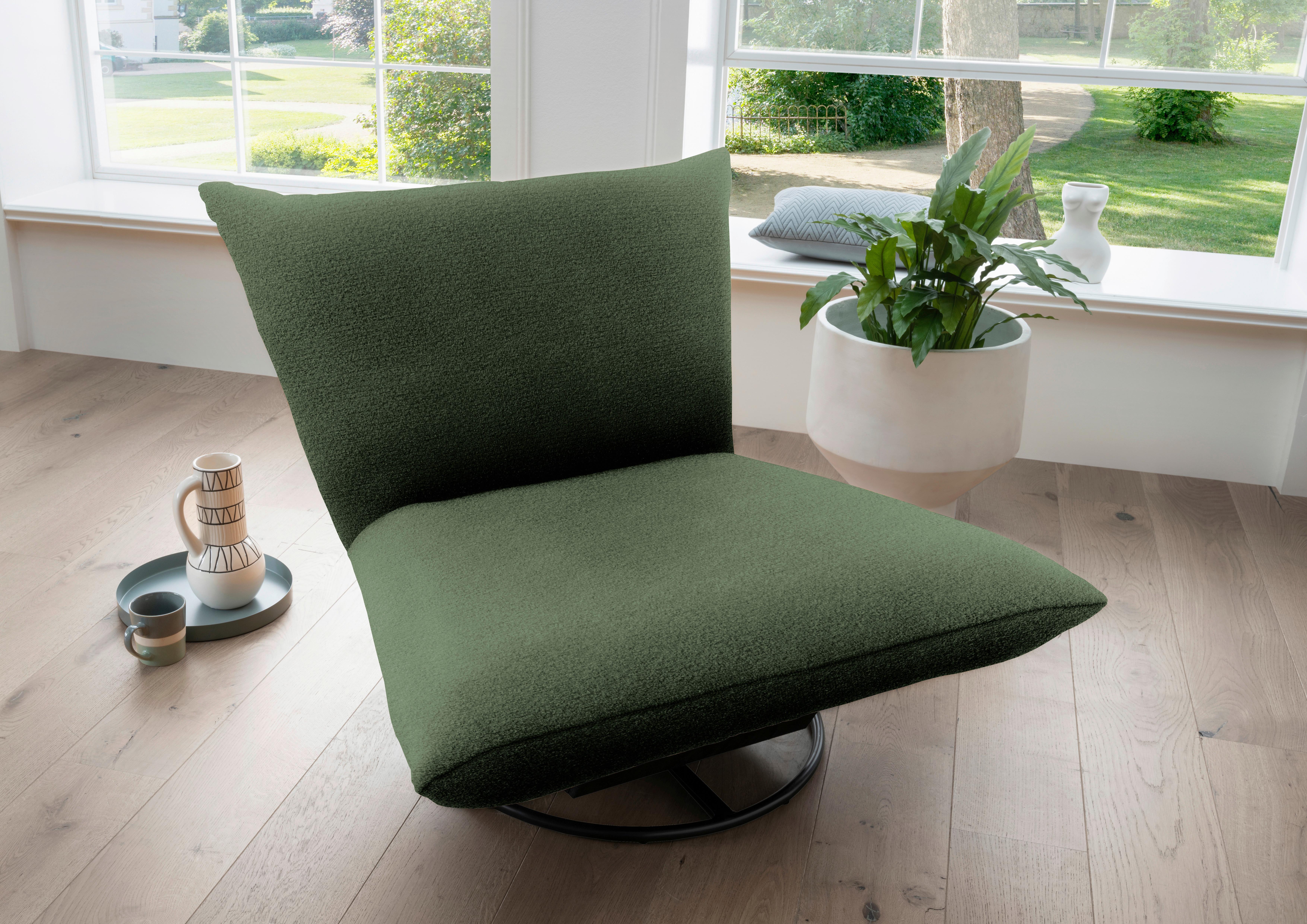 Relaxsessel Cremona Dunkelgrün B: 100 cm - Dunkelgrün/Schwarz, Design, Textil (100/78/96cm) - Livetastic