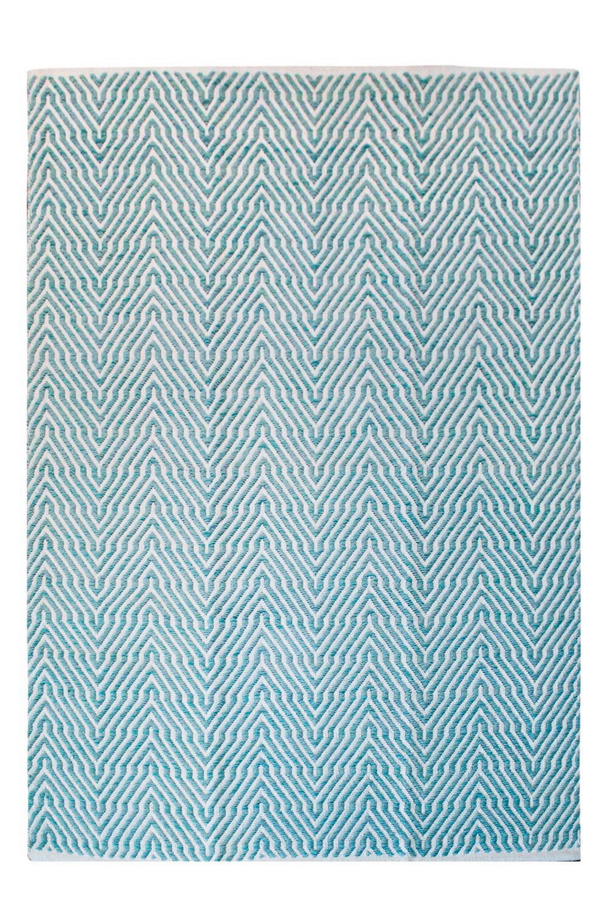 Flachwebteppich Aperitif Türkis, 120x170 cm - Türkis, KONVENTIONELL, Textil (120/170cm)
