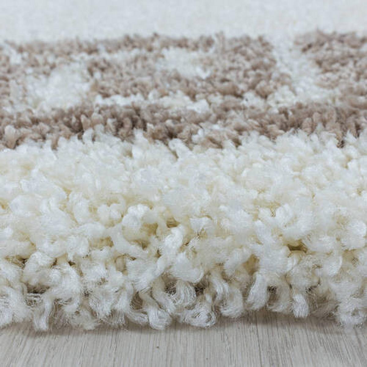 Hochflorteppich Hera Beige/Braun 60x110 cm - Beige, Design, Textil (60/110cm)