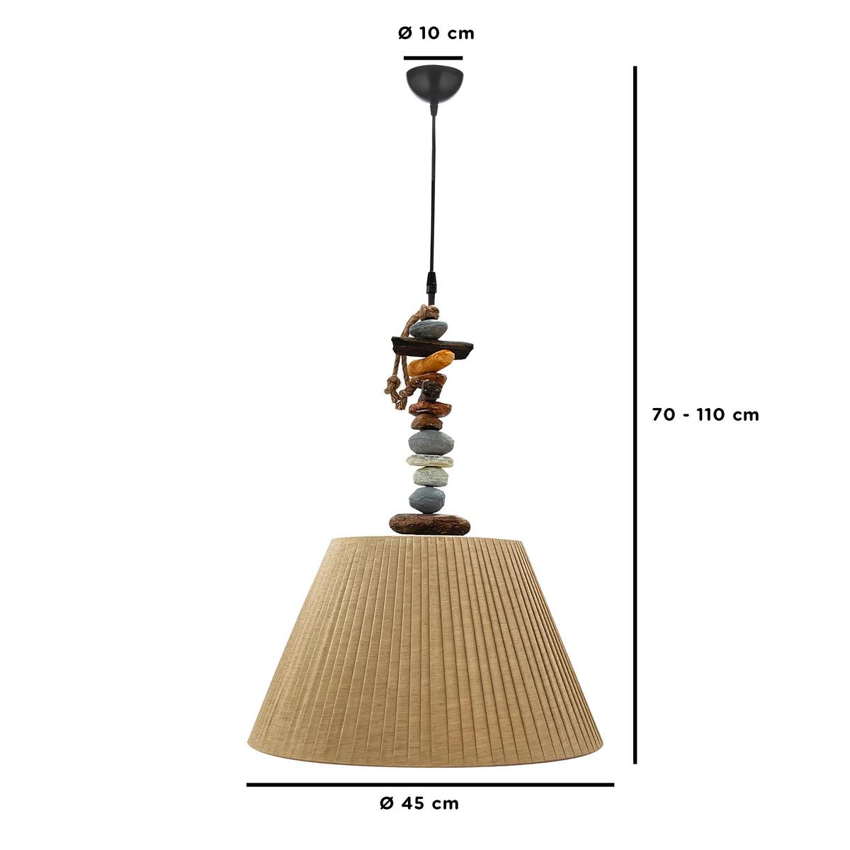 Pendelleuchte 5014/s - Hellbraun/Dunkelbraun, KONVENTIONELL, Kunststoff/Textil (45/110cm)