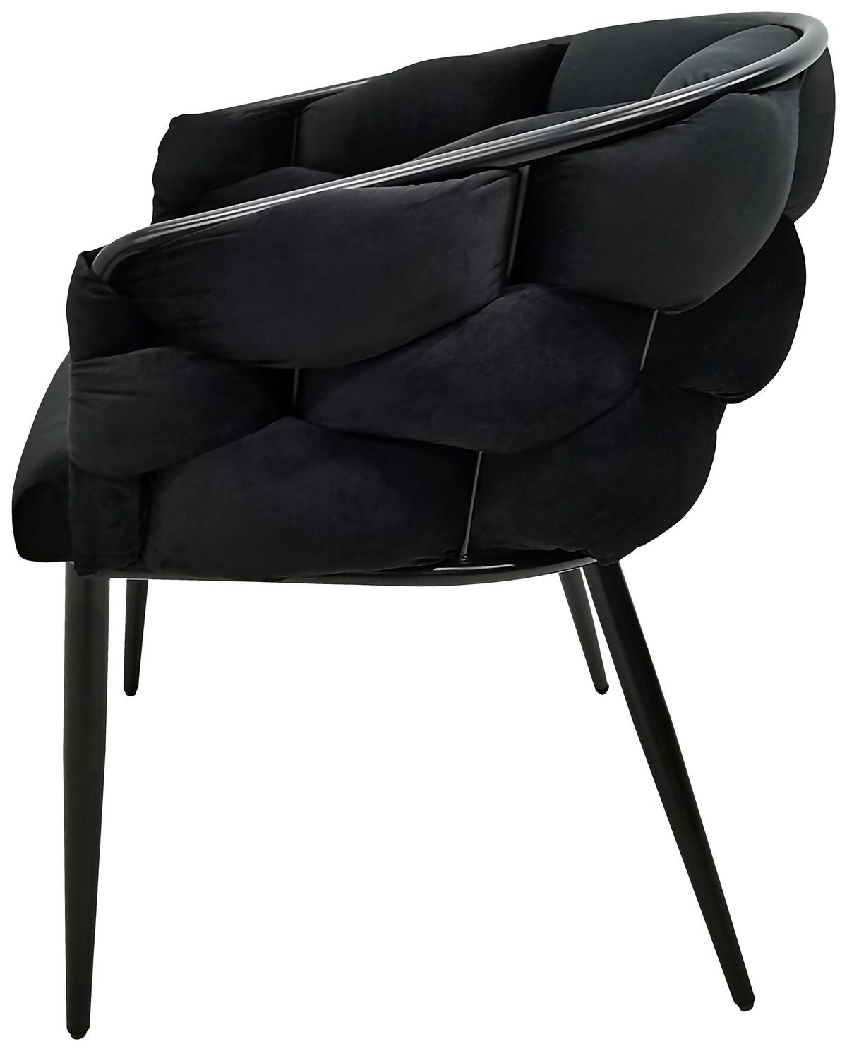 Sada stoličiek s podrúčkami 2ks/sada - čierna, Modern, kov/textil (65/79/61cm) - MID.YOU