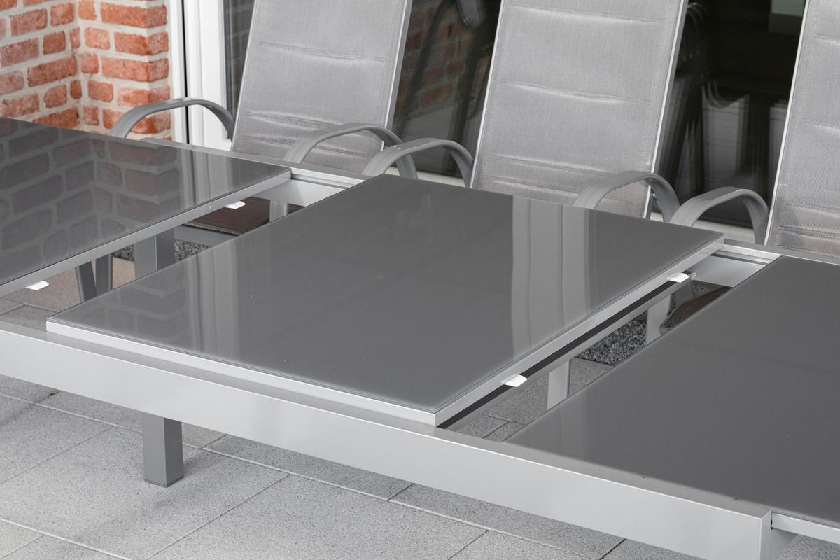 Gartenset Amalfi Di Lusso - Silberfarben/Braun, MODERN, Textil/Metall - Gardenson