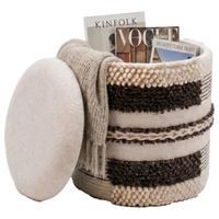 Taburet, š: 40 cm - béžová, Design, textil (40/45/40cm) - Livetastic