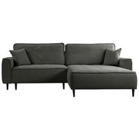 Ecksofa Blues Dunkelgrau/Schwarz, 263 cm - Dunkelgrau/Schwarz, Design, Textil (263/183cm) - MID.YOU