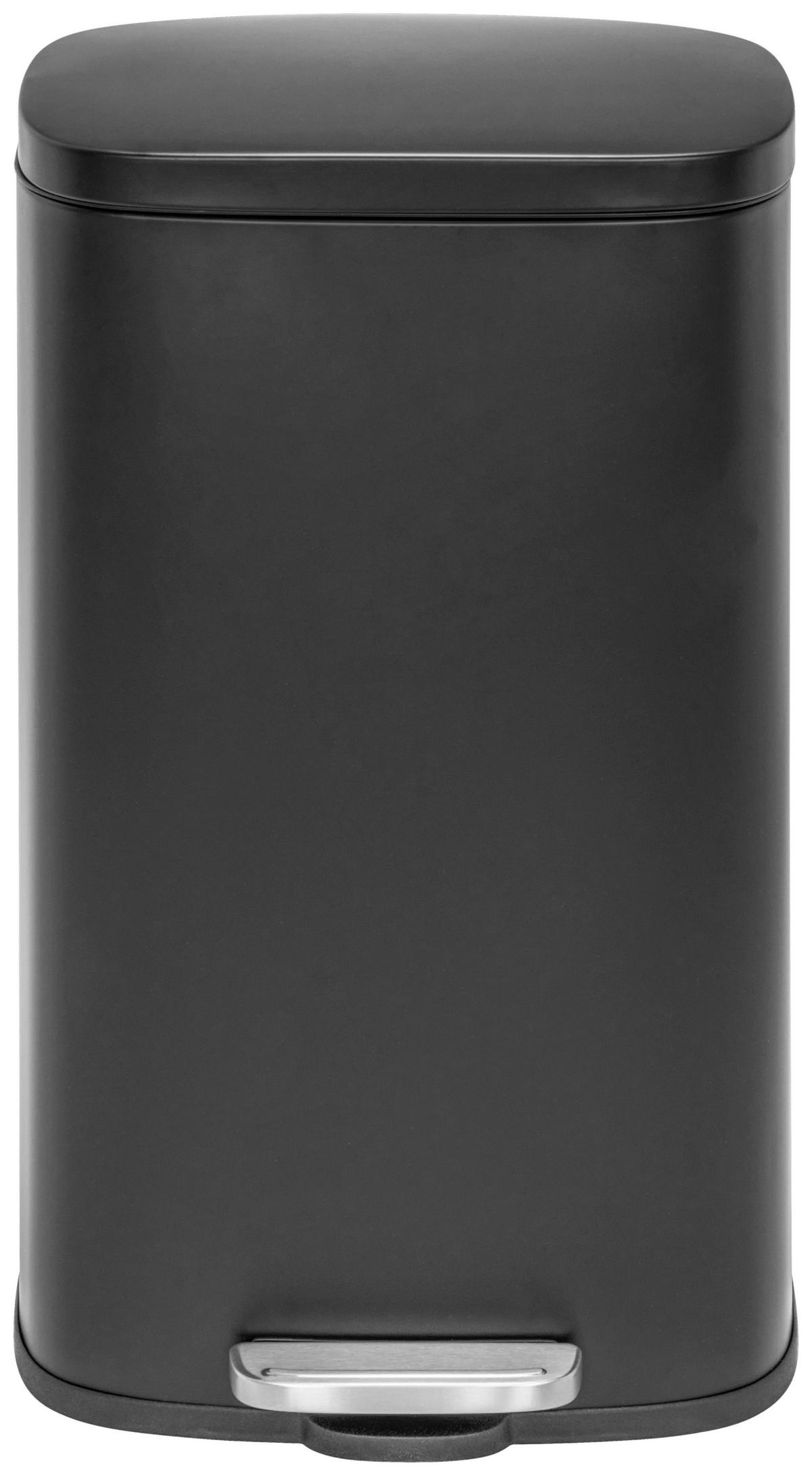 Pedálos Szemetes Hubert Kb. 30 Liter - fekete, Konventionell, műanyag/fém (35/30/63,5cm) - Luca Bessoni