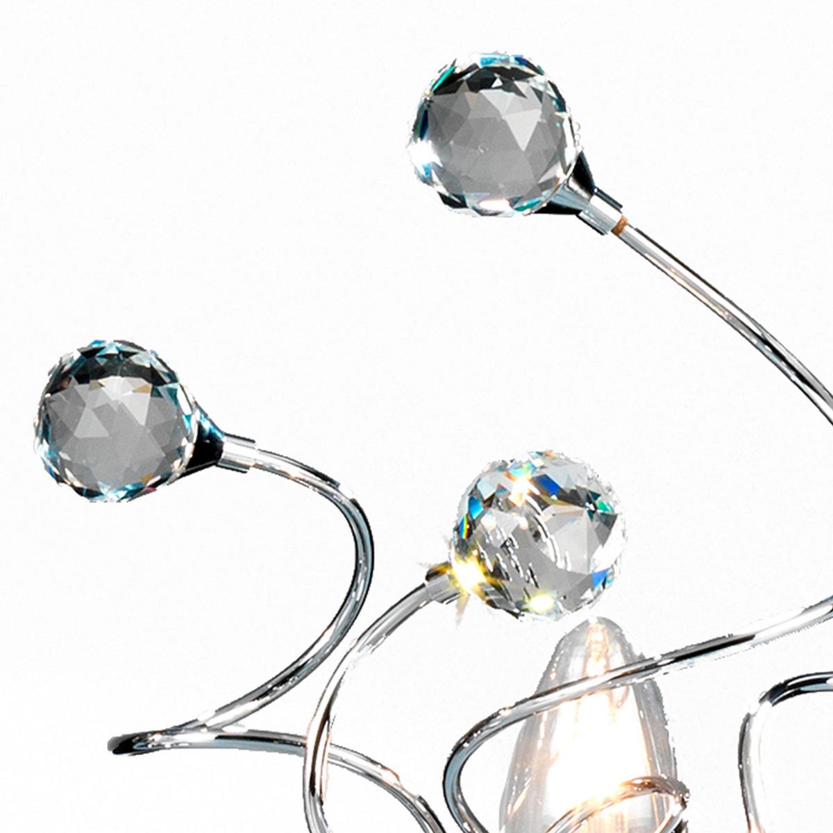 Kristall-Tischleuchte 4726/L - Chromfarben, KONVENTIONELL, Glas/Metall (23/27cm)