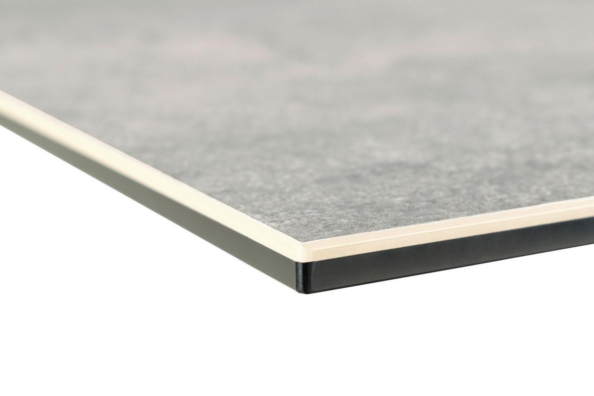Esstisch Heaven 160x90x75,5cm Schwarz/grau - Schwarz/Grau, Trend, Keramik/Metall (160/90/75,5cm) - MID.YOU