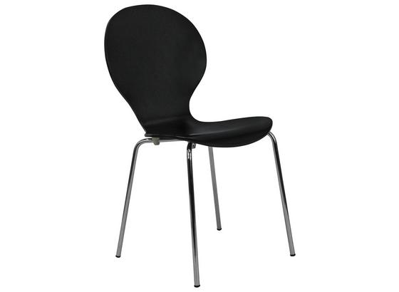 Stolička Ria - čierna/chrómová, Konvenčný, kov/drevo (45/86/50cm) Stolička Ria - čierna/chrómová, Konvenčný, kov/drevo (45/86/50cm)