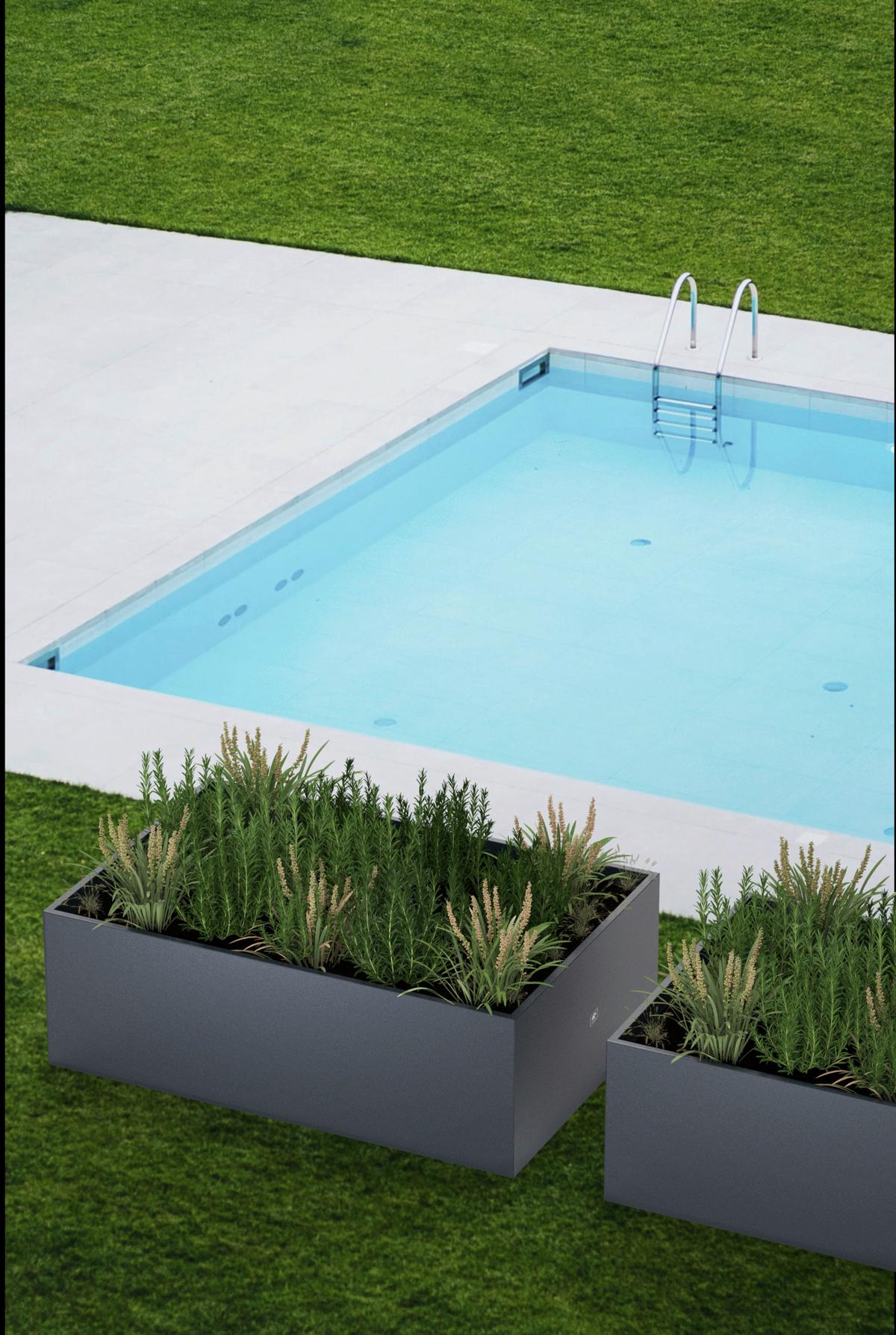 Hochbeet Pflanzkasten 150x100x50 - Anthrazit, Basics, Metall (100/50/150cm)