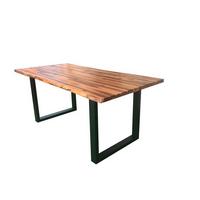 Gartentisch Bern Aus Akazienholz/Metall L: 180 cm - Schwarz/Akaziefarben, MODERN, Holz/Metall (180/76/90cm) - Beldano