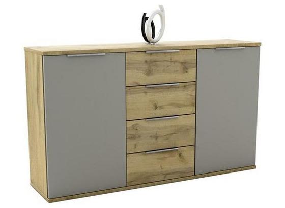 Kommode Capri B: 150 cm Eichedekor - Eichefarben/Grau, KONVENTIONELL, Holzwerkstoff (150/90/38cm) - Carryhome Kommode Capri B: 150 cm Eichedekor - Eichefarben/Grau, KONVENTIONELL, Holzwerkstoff (150/90/38cm) - Carryhome