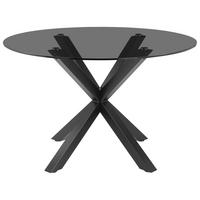Esstisch Nara Grau/Schwarz D: 119 cm - Schwarz/Grau, MODERN, Glas/Metall (119/119/75,5cm) - P & B