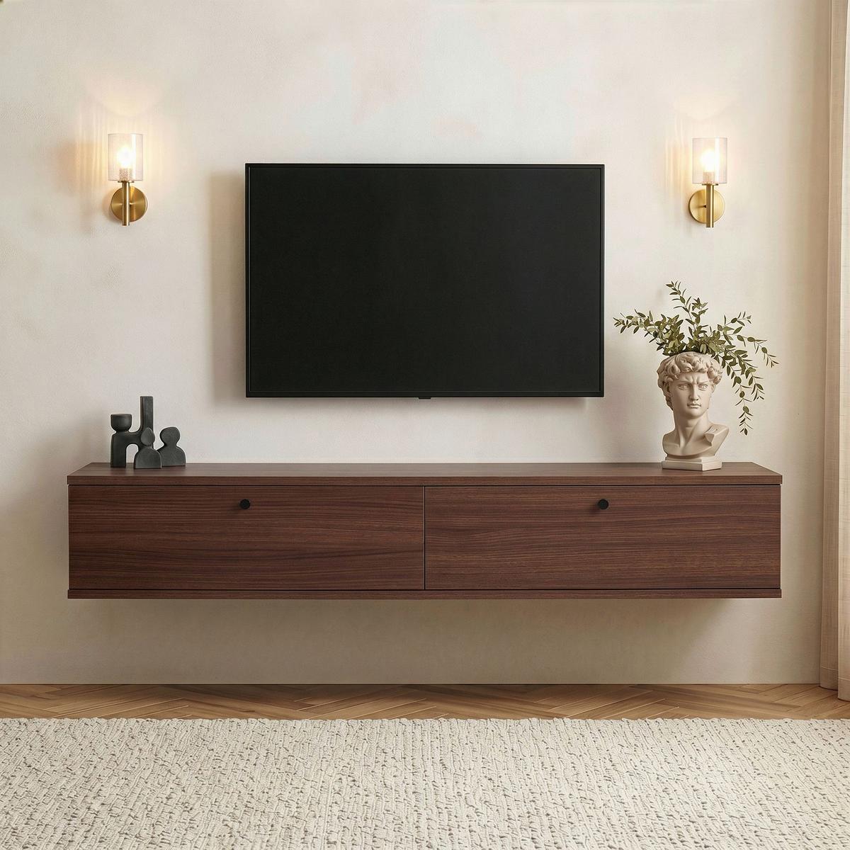 TV-ELEMENT Walnussfarben B: 160cm - Walnussfarben, MODERN, Holzwerkstoff (160/25/25cm)