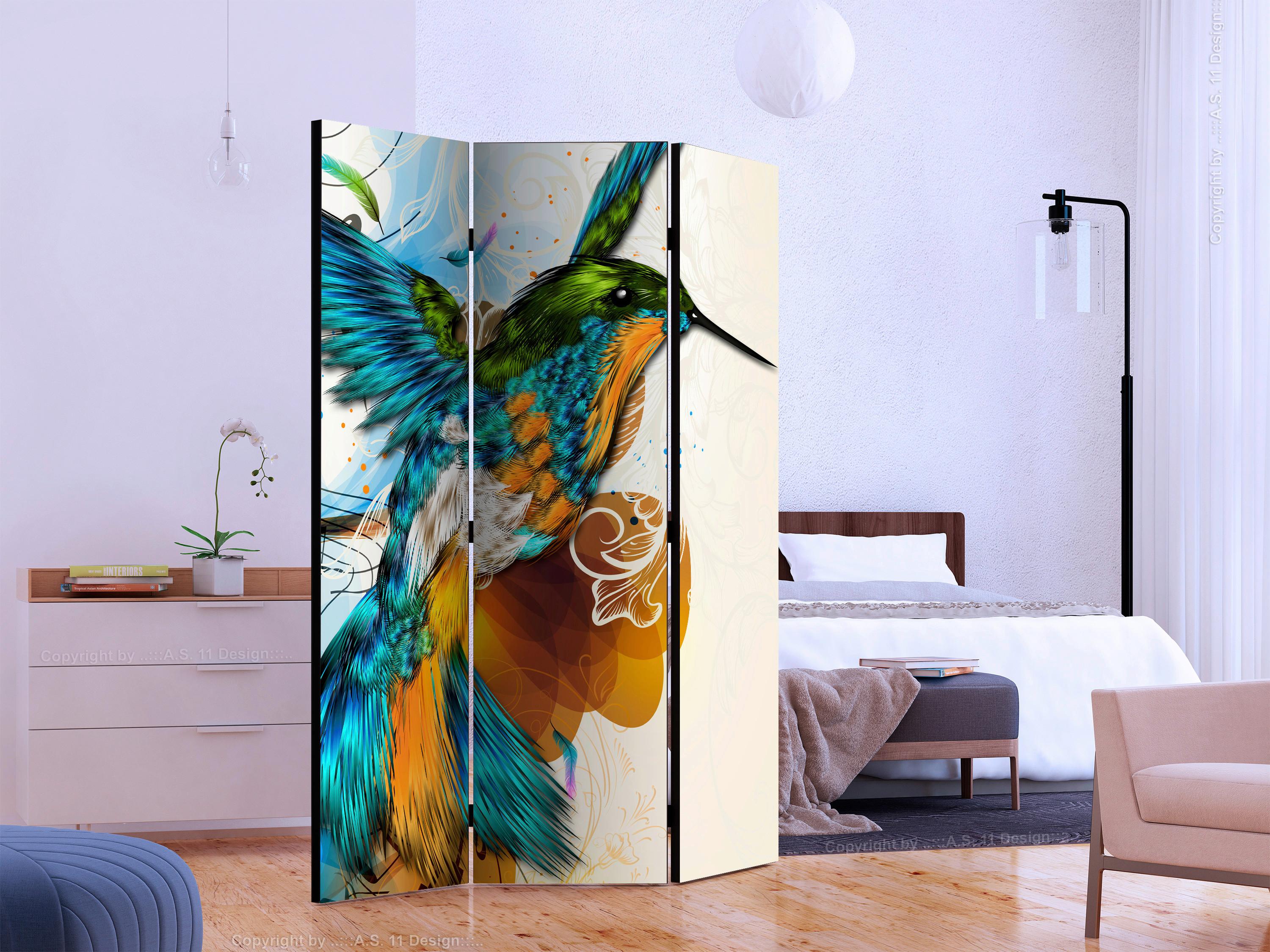 Paravent Multicolor B: 135 cm - Multicolor, Basics, Holz/Textil (135/172/3cm) - artgeist