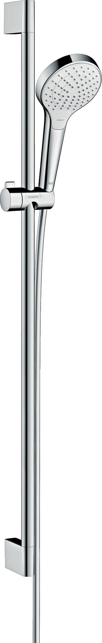 Brausegarnitur Hansgrohe Weiß/ Chromfarben 3-Fach verstellbar - Chromfarben/Weiß, Basics (12,8/95,9/23,5cm) - Hansgrohe