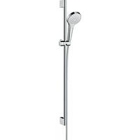 Brausegarnitur Hansgrohe Weiß/ Chromfarben 3-Fach Verstellbar - Chromfarben/Weiß, Basics (12,8/95,9/23,5cm) - Hansgrohe