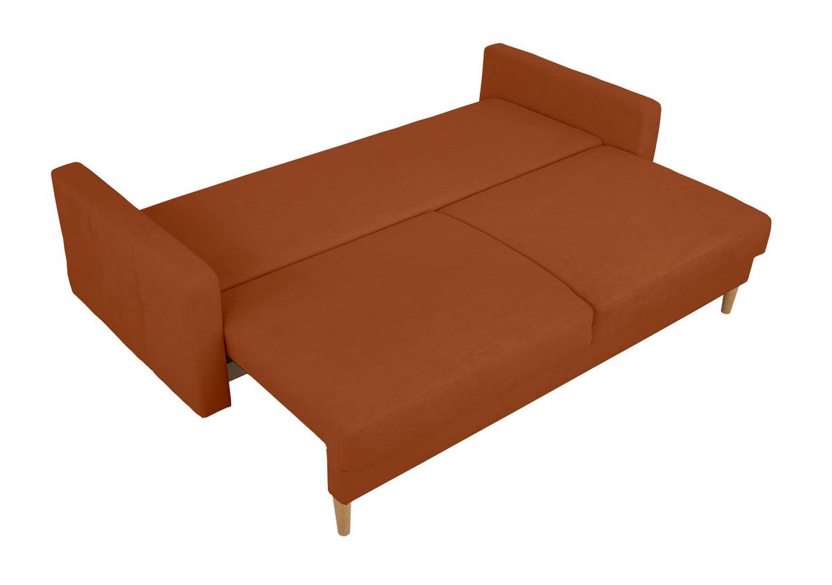 Schlafsofa Noret, Terracotta B: 222 Cm - Buchefarben/Terracotta, Design, Textil (222/93/99cm) - MID.YOU