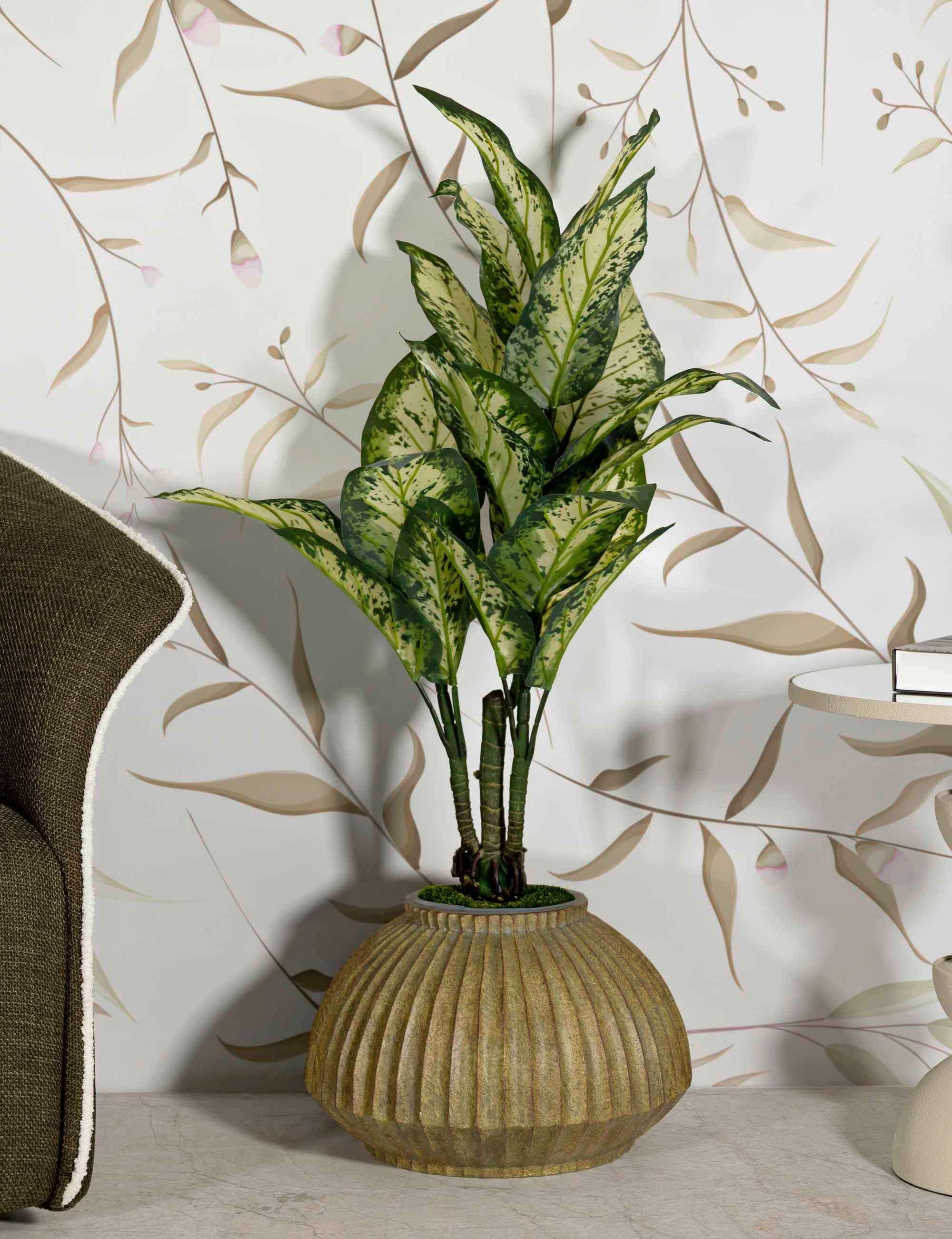 Vase Breeze Pot Olivgrün B: 40 cm - Olivgrün, Basics, Metall (40/26.5/40cm)