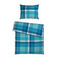 Bettwäsche Yasmin - Blau/Anthrazit, MODERN, Textil - Luca Bessoni