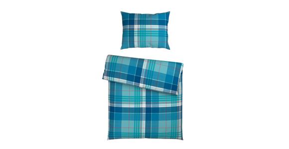 Bettwäsche Yasmin - Blau/Anthrazit, MODERN, Textil - Luca Bessoni