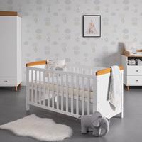 Postýlka s příčkami LOU bílá - bílá/barvy borovice, Moderní, dřevo (144/75/87cm) - Bessagi Kids