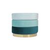 Hocker Elyse 100 Blau D: 50 Cm - Blau/Goldfarben, Design, Textil (50/42cm) - Kayoom