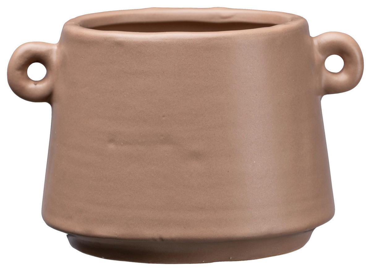 Obal na květináč Emma, V: 9cm - světle hnědá, Basics, keramika (11/9/7cm) - Modern Living