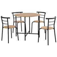 Tischgruppe Lienz 5tlg Melamin Eiche Dekor - Schwarz/Eiche Artisan, KONVENTIONELL, Holzwerkstoff/Metall (85/75/95cm)