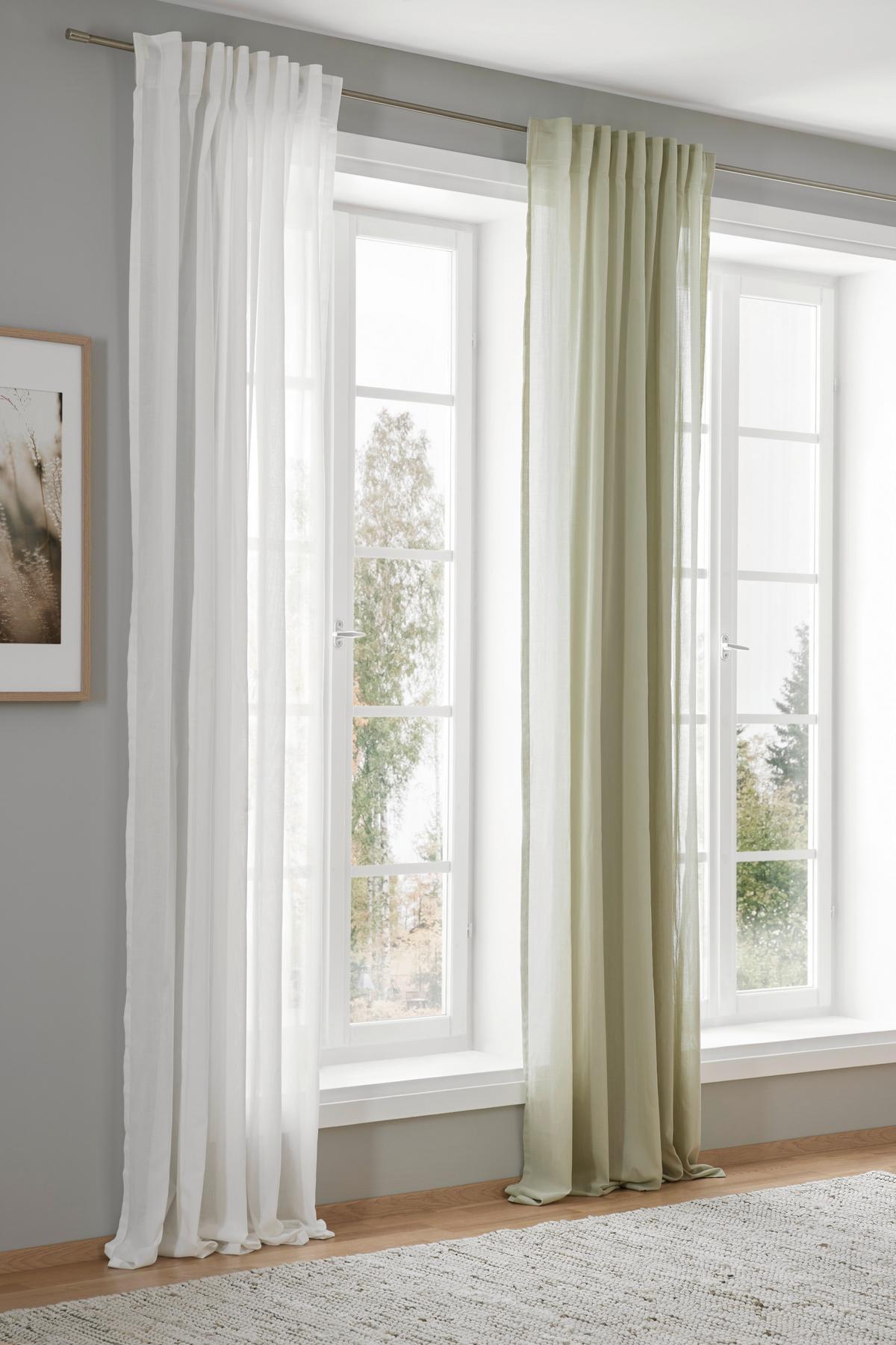 HOTOVÝ ZÁVĚS Bio-Luise, 2ks, 140/267cm - bílá, Natur, textil (140/267cm) - ecoTree