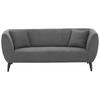 3-Sitzer-Sofa Colori Grau Rücken Echt - Schwarz/Grau, MODERN, Textil (208/83/88cm) - MID.YOU