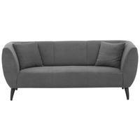 3-Sitzer-Sofa Colori Grau Rücken Echt - Schwarz/Grau, MODERN, Textil (208/83/88cm) - MID.YOU
