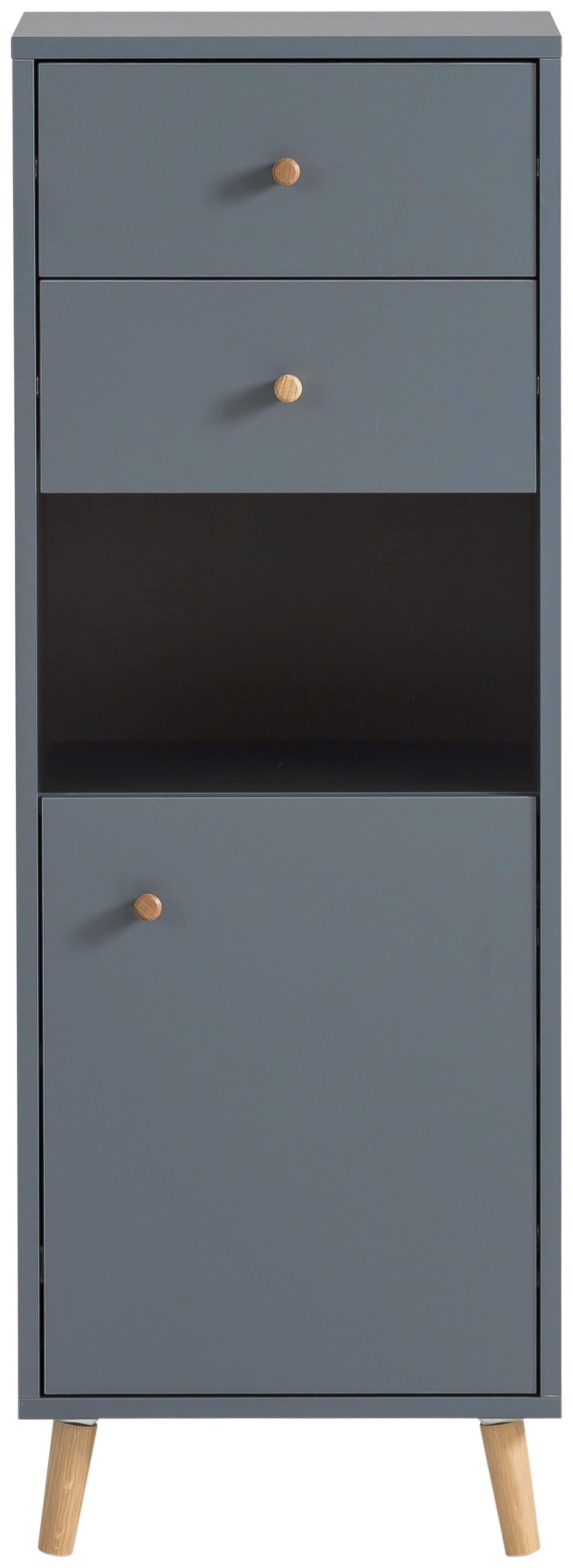 Midischrank Bjarne BxH: 40,3x 113,4 cm Petrol/Eiche - Blau/Petrol, MODERN, Holzwerkstoff (40,3/113,4/33,1cm) - MID.YOU