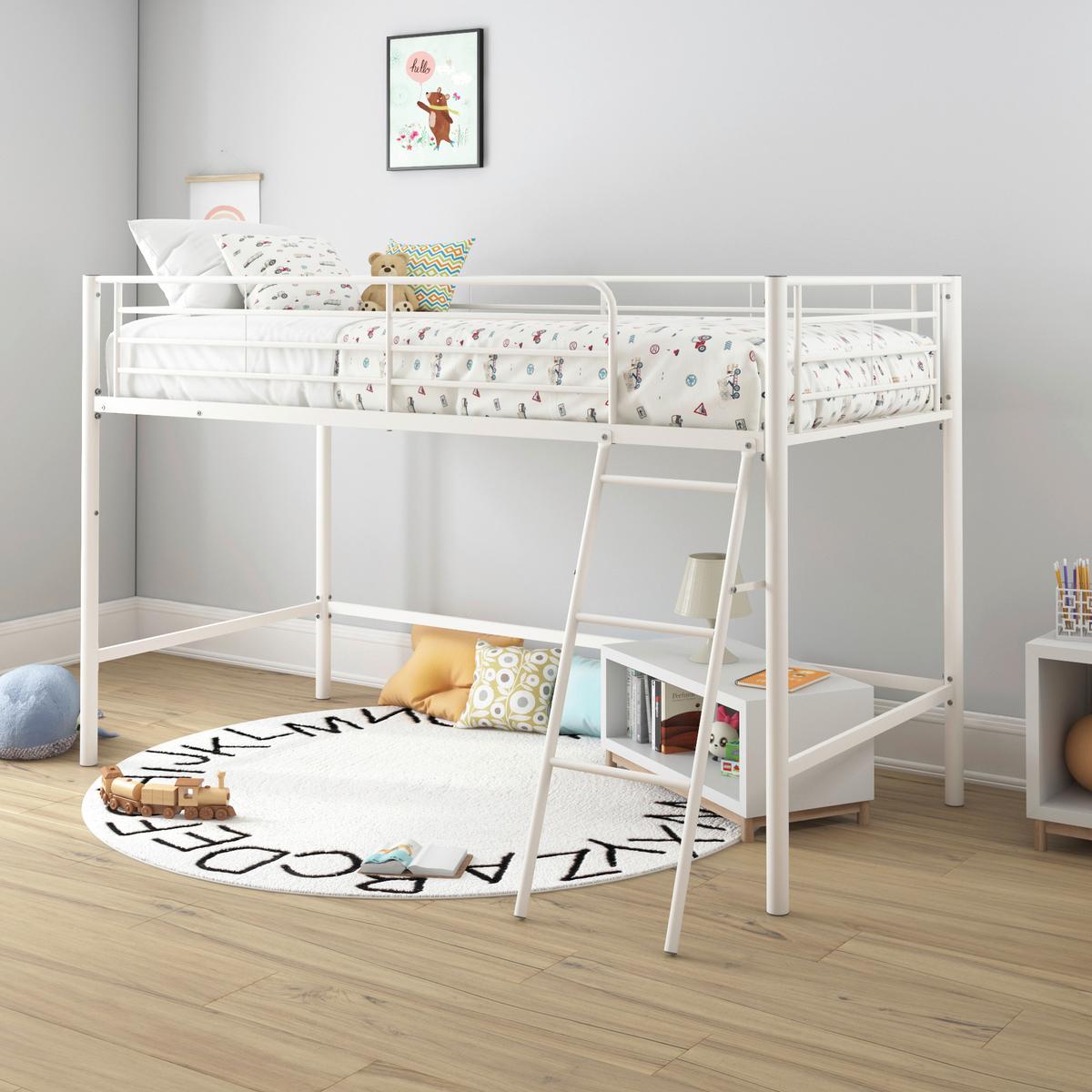 Hochbett Jodie Weiß B: 207 cm - Weiß, Design, Metall (207/129/130cm) - MID.YOU