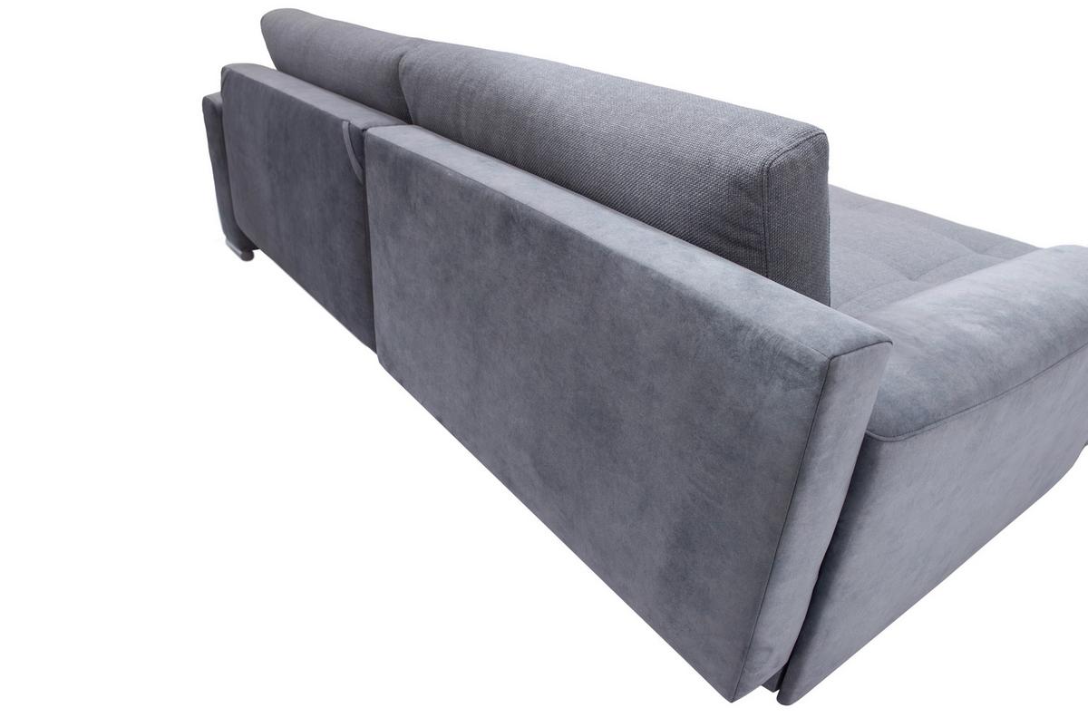 Ecksofa Laranca Blaugrau S: 177x269 cm - Chromfarben/Blaugrau, Design, Textil (177/269cm) - Livetastic