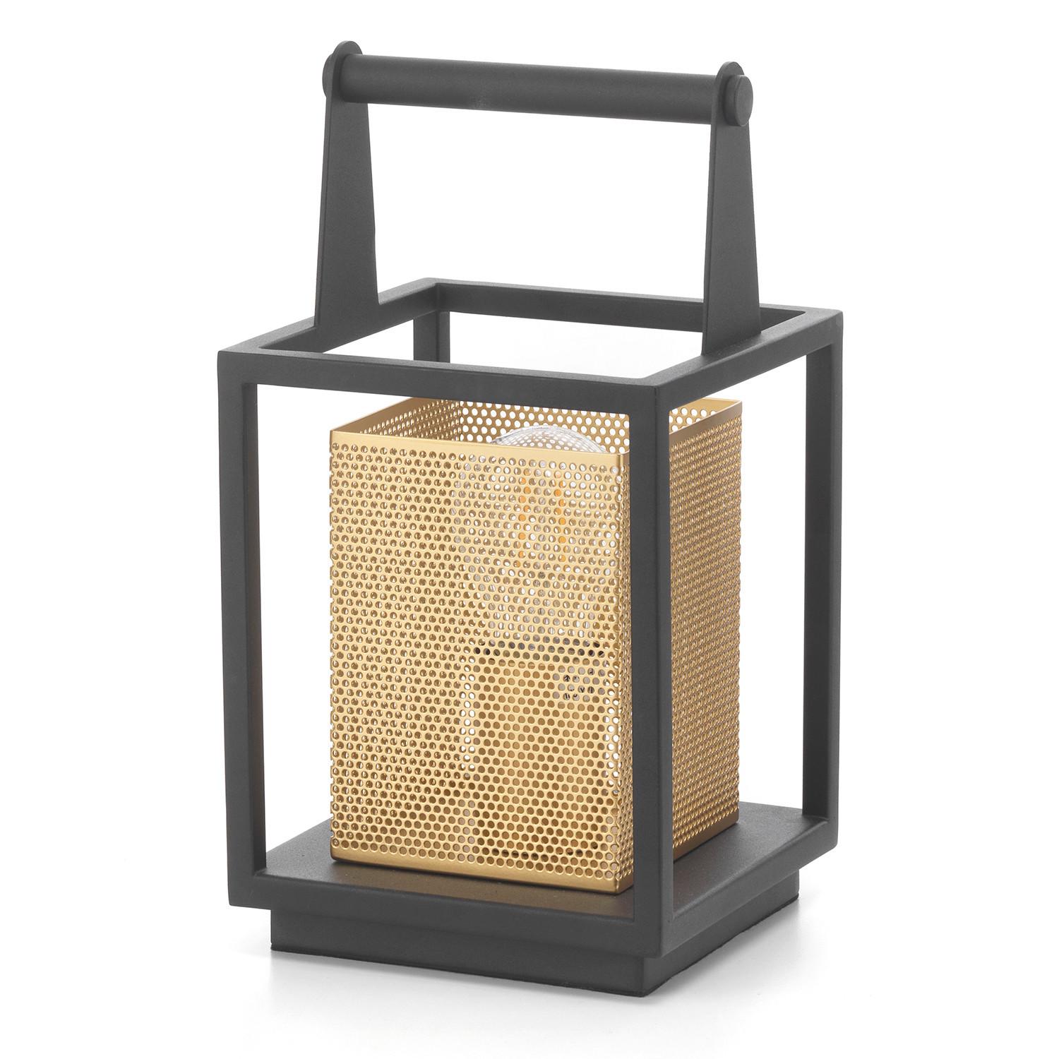 Nachttischleuchte 4980/L - Goldfarben/Schwarz, Design, Metall (15/15/29cm)