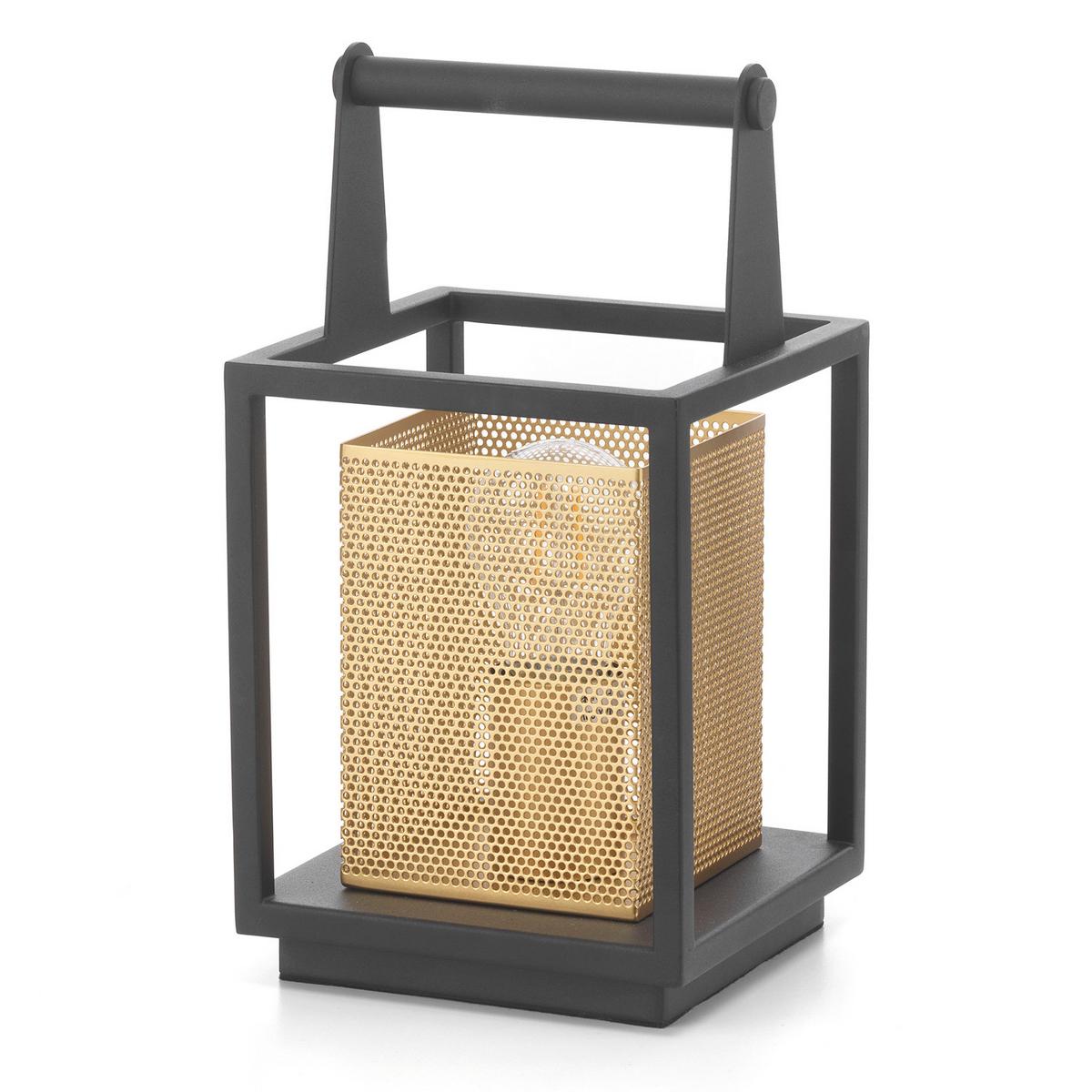 Nachttischleuchte 4980/L - Goldfarben/Schwarz, Design, Metall (15/15/29cm)