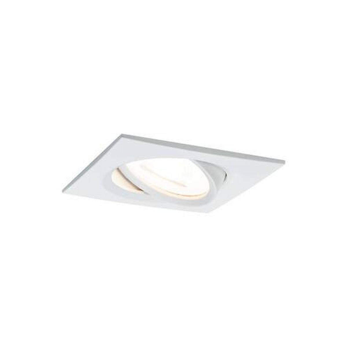 LED-Deckenleuchte L: 8,4 cm, 1-Flammig, Rechteckig - Alufarben/Weiß, Basics, Metall (8,4/8,4cm) - Paulmann