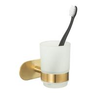 Držák na zubní kartáček OREA GOLD - barvy zlata, Lifestyle, kov/sklo (10/9,5/10cm) - Mömax