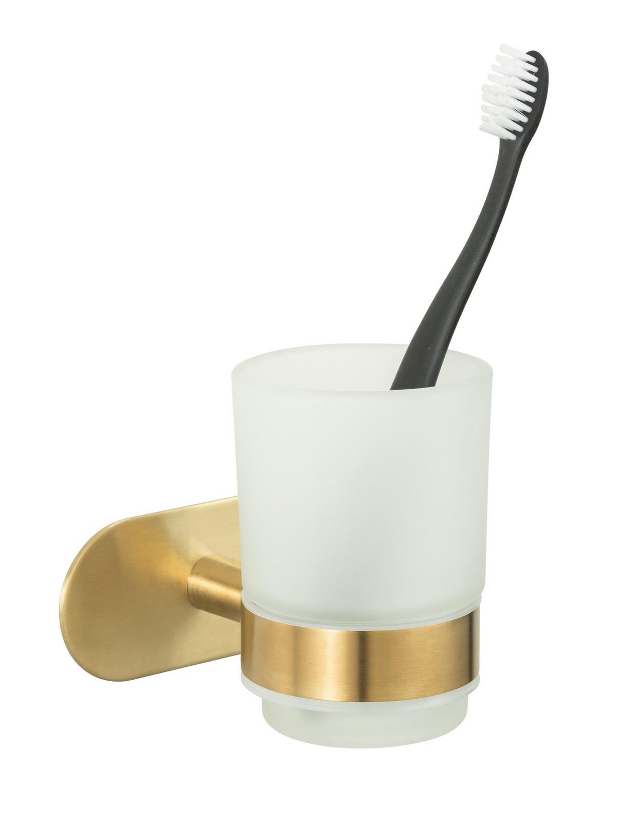 Držák na zubní kartáček OREA GOLD - barvy zlata, Lifestyle, kov/sklo (10/9,5/10cm) - Mömax