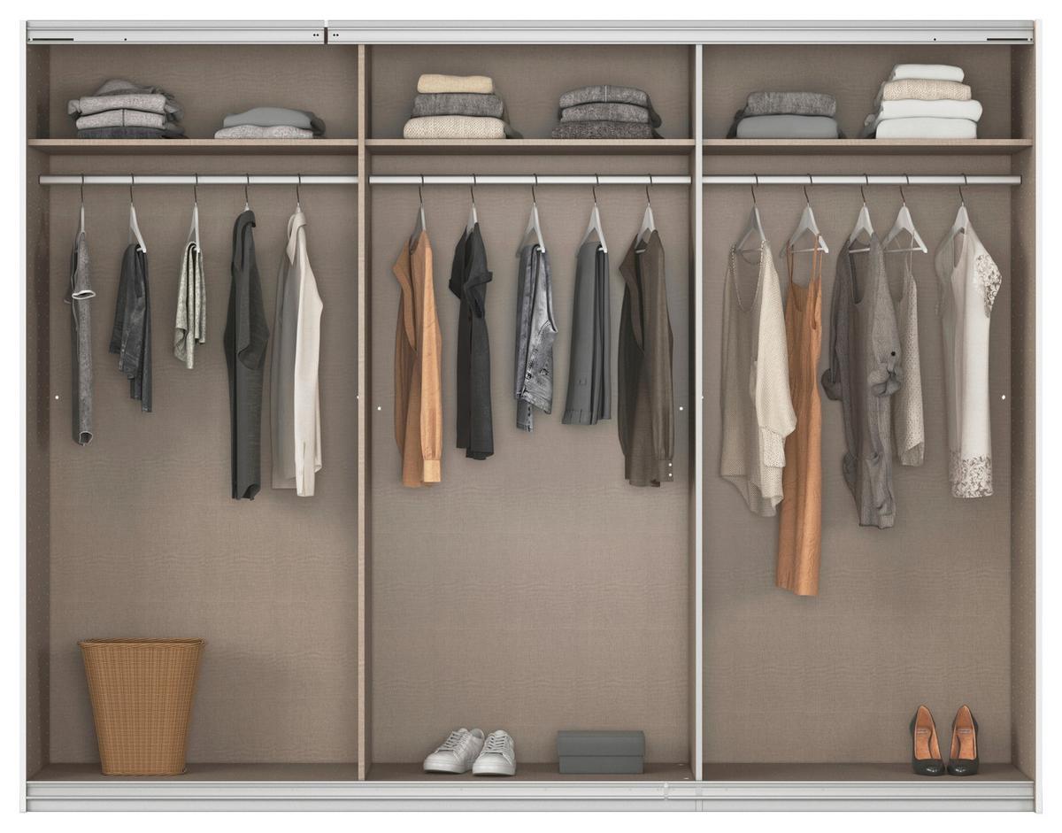 Schwebetürenschrank + Spiegel B: 271cm Feldkirch Grau - Anthrazit/Silberfarben, MODERN, Holzwerkstoff (271/210/62cm)