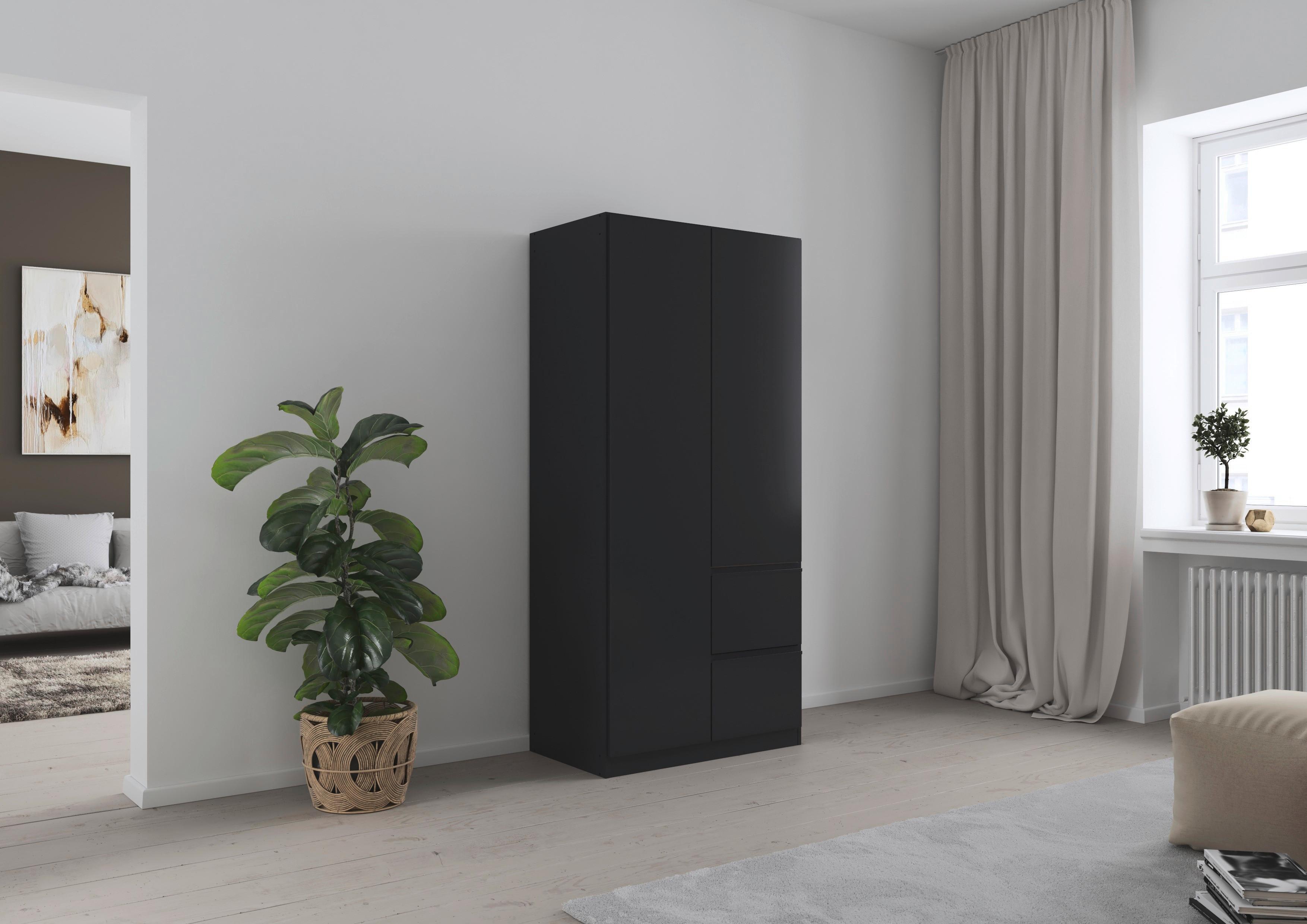 Drehtürenschrank Costa Grau B: 91 cm - Grau, MODERN, Holzwerkstoff (91/197/54cm) - Rauch Möbel