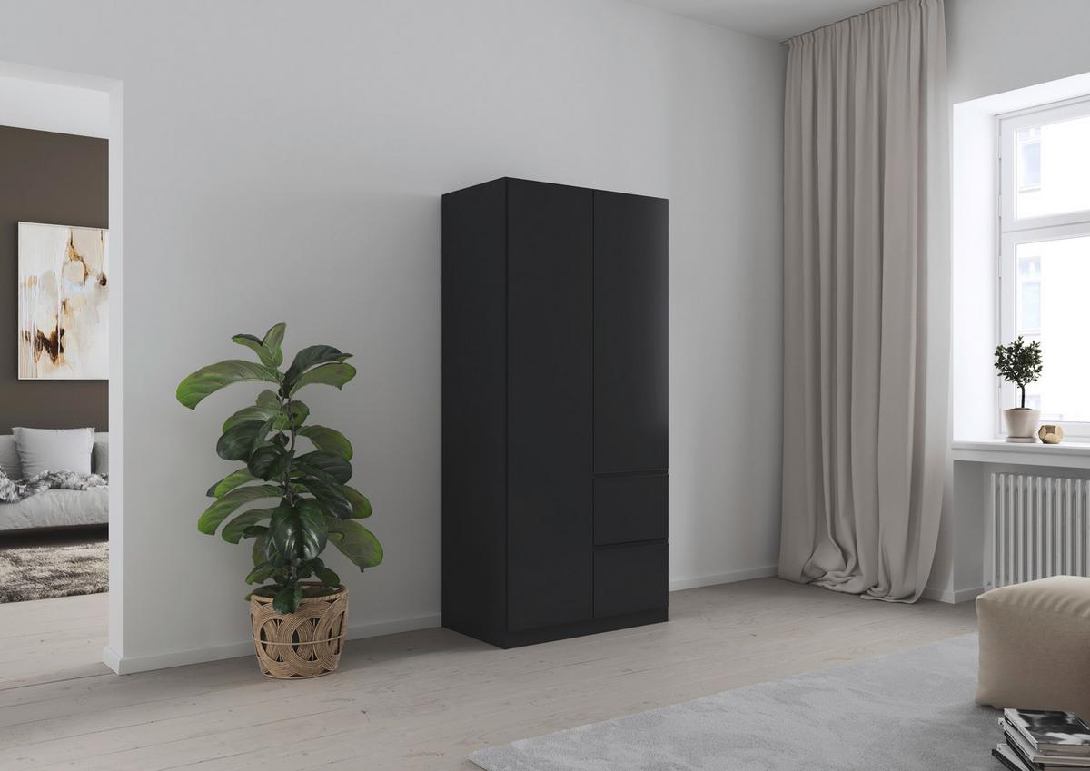 Drehtürenschrank Costa Grau B: 91 cm - Grau, MODERN, Holzwerkstoff (91/197/54cm) - Rauch Möbel