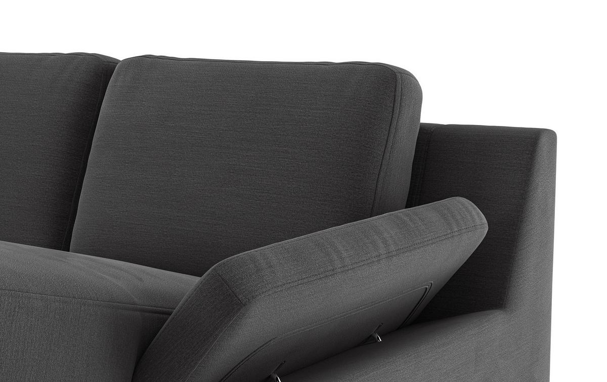 Wohnlandschaft Boom, Dunkelgrau 204x309x156 - Dunkelgrau/Schwarz, KONVENTIONELL, Textil (204/309/156cm) - Cotta