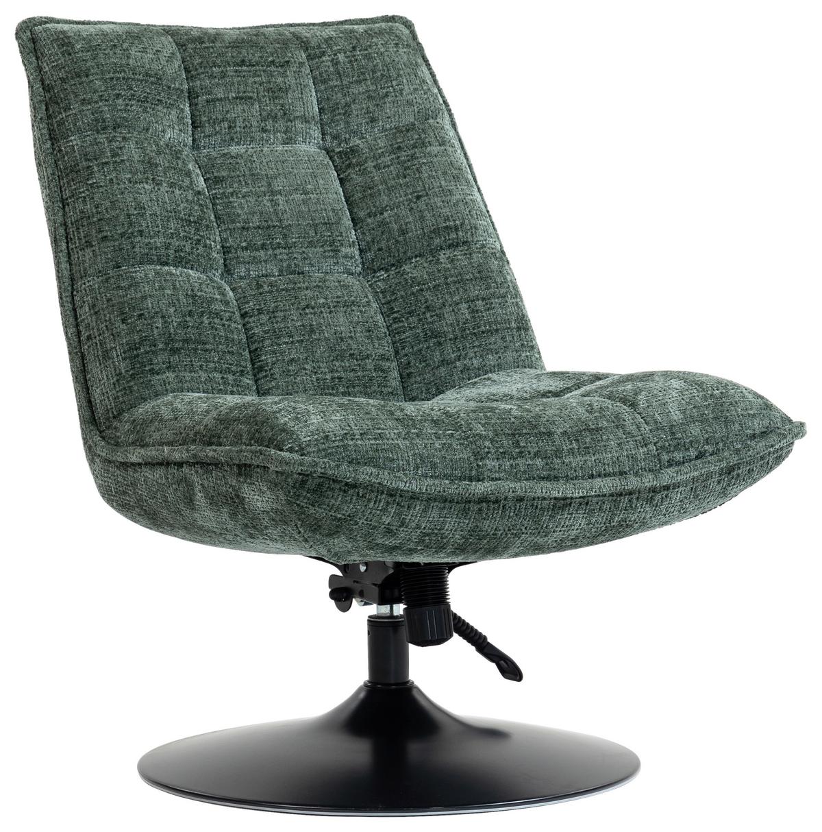 Relaxliege Kairo Grün Sitzfläche drehbar, B: 71 cm - Schwarz/Grün, MODERN, Holz/Textil (71/88/89cm)