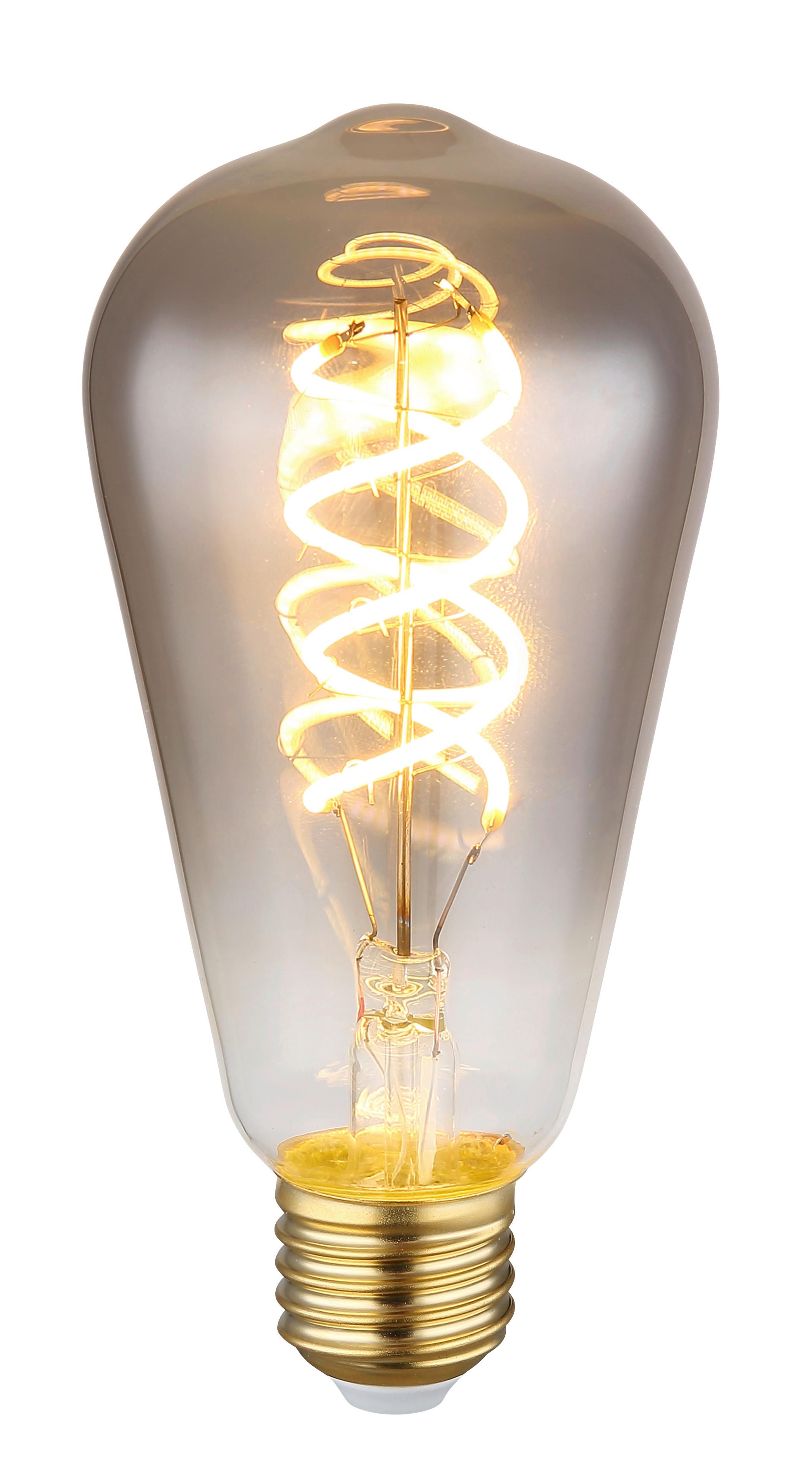 LED žárovka 6,5 Watt, E27 - barvy zlata, kov/sklo (6,4/14,1cm) - Globo