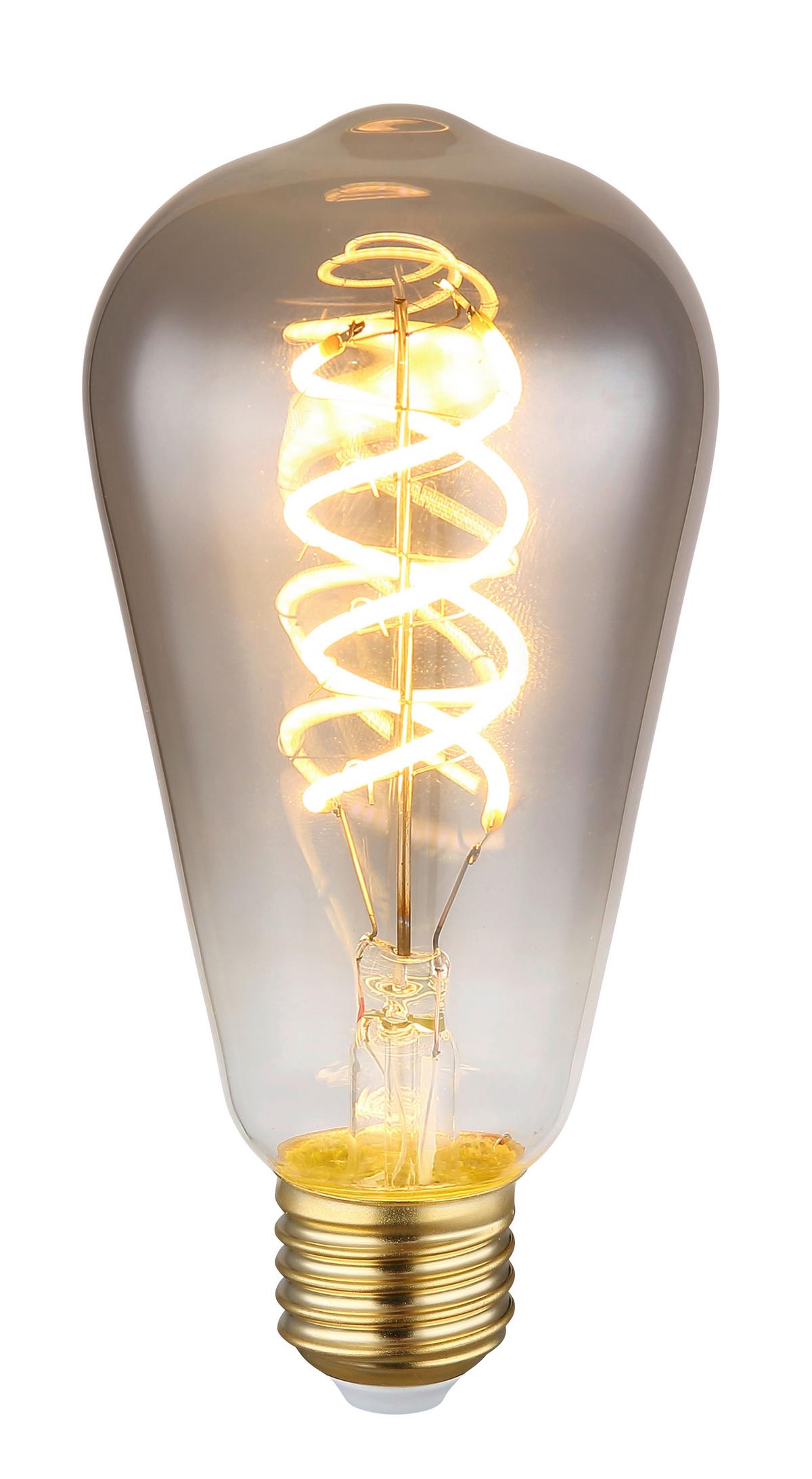 LED žiarovka 6,5 Watt, E27 - zlatá, kov/sklo (6,4/14,1cm) - Globo