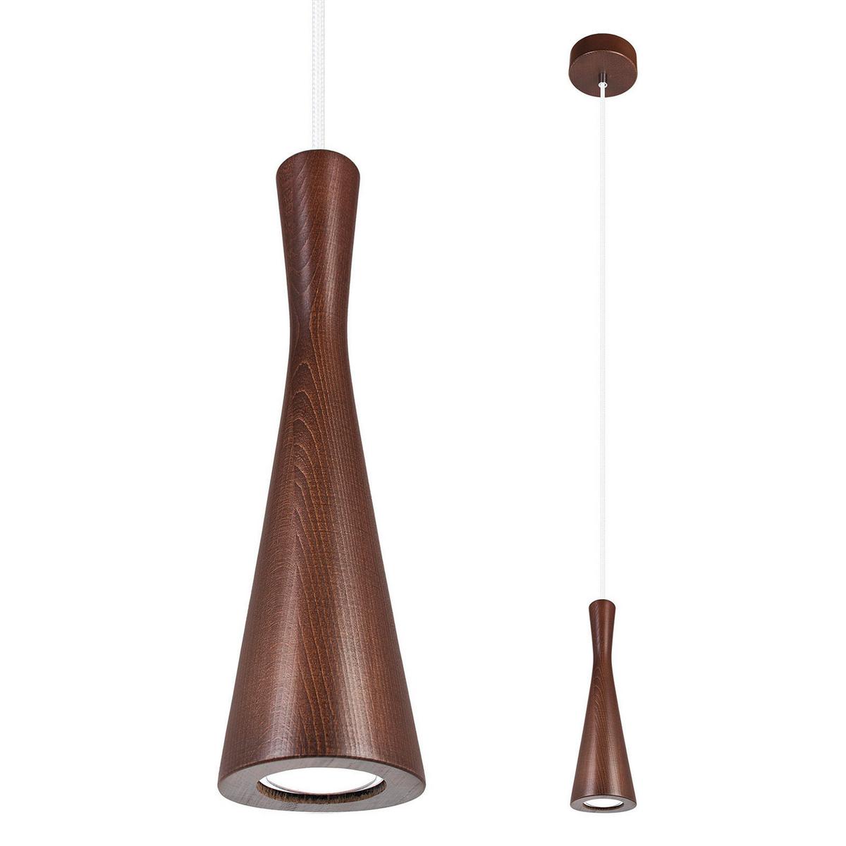 Hängeleuchte 8510130 Vegas - Nussbaumfarben/Weiß, Natur, Holz (10/90-140cm)